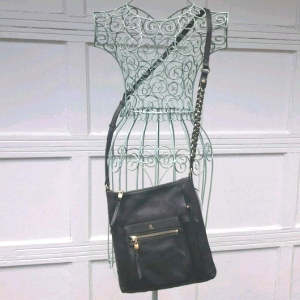 Genuine Leather Crossbody Bag Vintage Designer Purse Soft Pebbled Leather Long - Picture 3 of 16